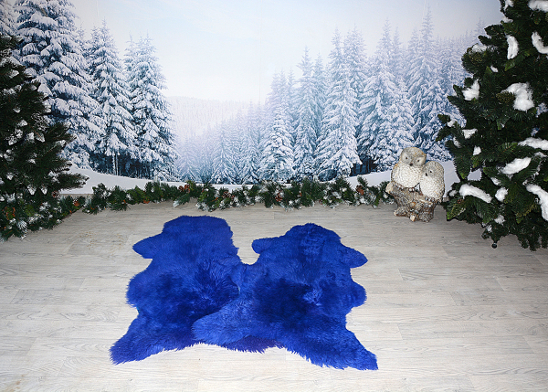 B-Ware Lammfell Twin-Set Blauer Wichtel – 2er-Pack Öko-Kurzhaar Felle